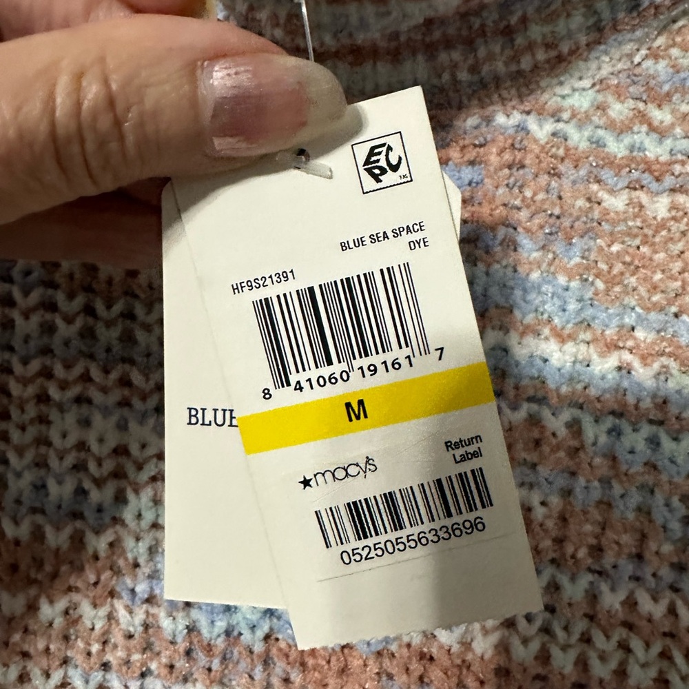 NWT Hippie Rose Multicolor Mock Neck Crocheted Sweater - Picture 15 of 16